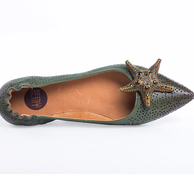 

Genuine Leather Women Ballet Flats Pointed Toe Shallow Mouth Casual Ladies Shoes Flat Heel 2019 Spring Autumn Flat Shoes