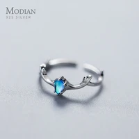 modian colorful crystal elk pattern sterling silver 925 ring for women open adjustable antlers finger ring fine jewelry 2020 new