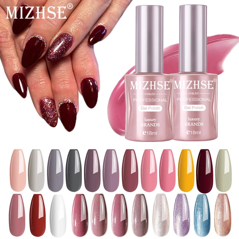 MIZHSE 18 мл Гель лак для ногтей Esmaltes Перманентный маникюра твердый гель