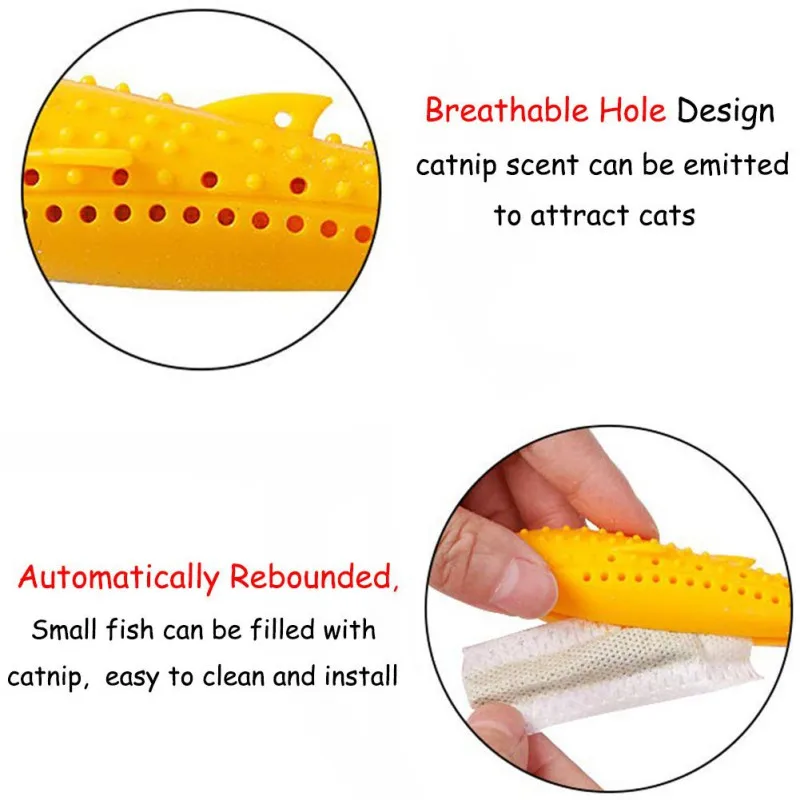 

Pet Cat Toothbrush Toy Grooming Supply Fish Shape Catnip Flavor Silicone Molar Stick Teeth Cleaning Toy For Cats Chew Toys