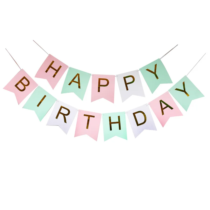 

5M Happy Colorful Flags Pennant Birthday Bunting Banners Wall Hanging Wedding Hanging Banner Party Garland for Gender Reveal