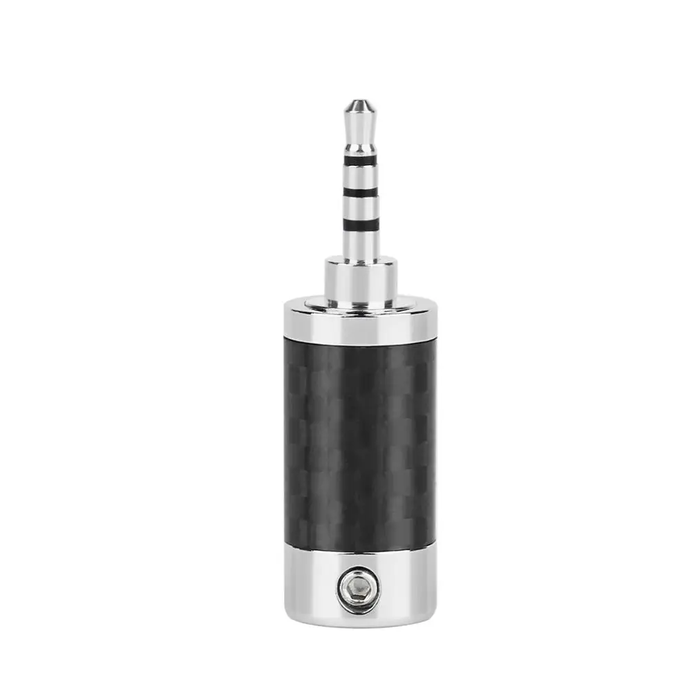 Silver Qyfang 2,5 мм 4-полюсный стерео углеродного волокна штекера наушников HiFi наушники золото/родием аудиоразъем 6,0 мм отверстие провода соединительная линия - Цвет: Silver