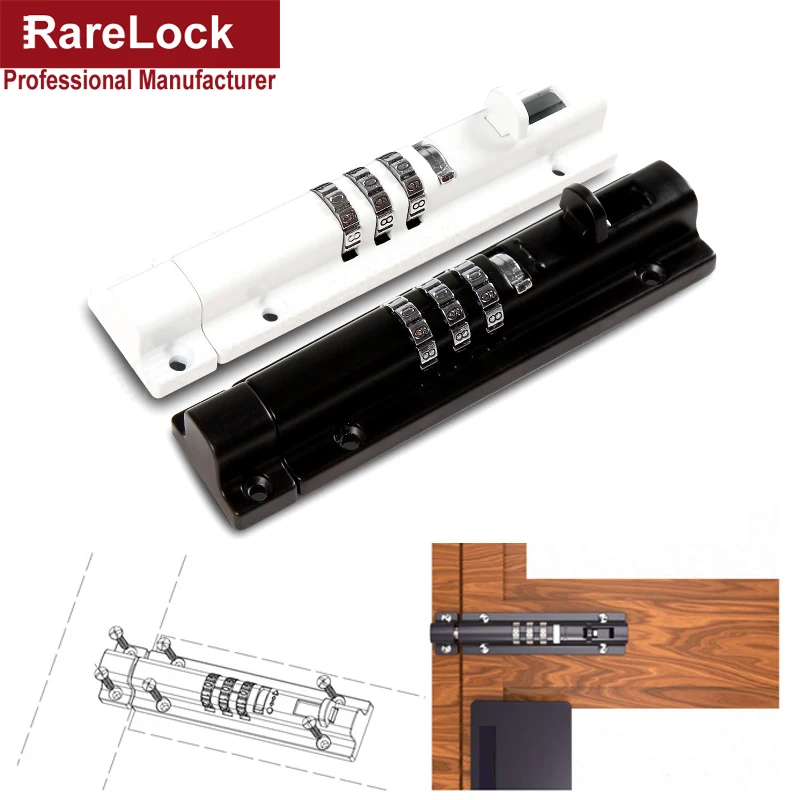 Rarelock комбинация дверная защелка 3 цифры раздвижной болт для окна хранения ювелирных изделий ящик для инструментов шкаф тренажерный зал школы шкафчик DIY MS550 ii