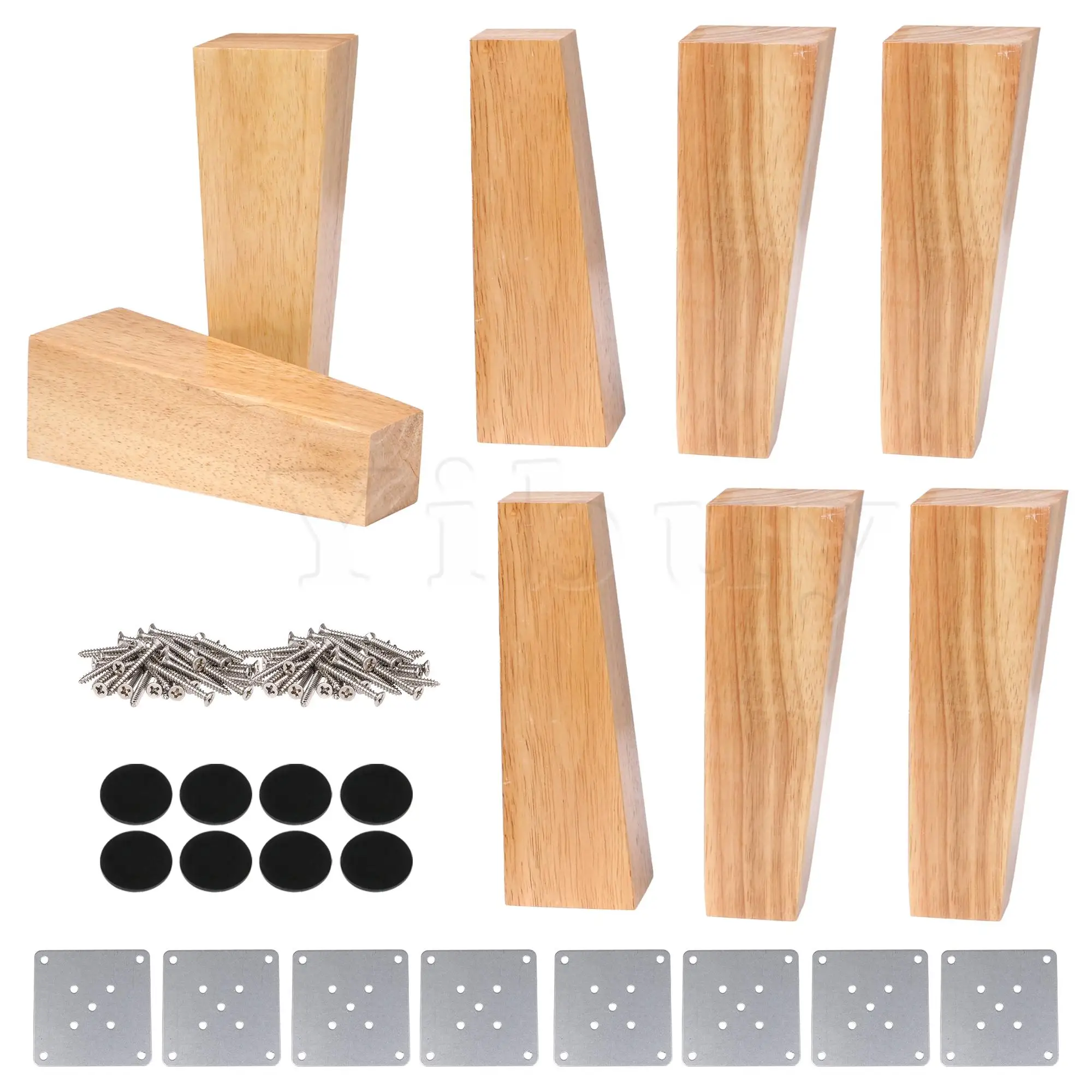 

Furniture Wooden Tapered Shape Legs Legs Wooden Color 4x6x18cm Pack of 8