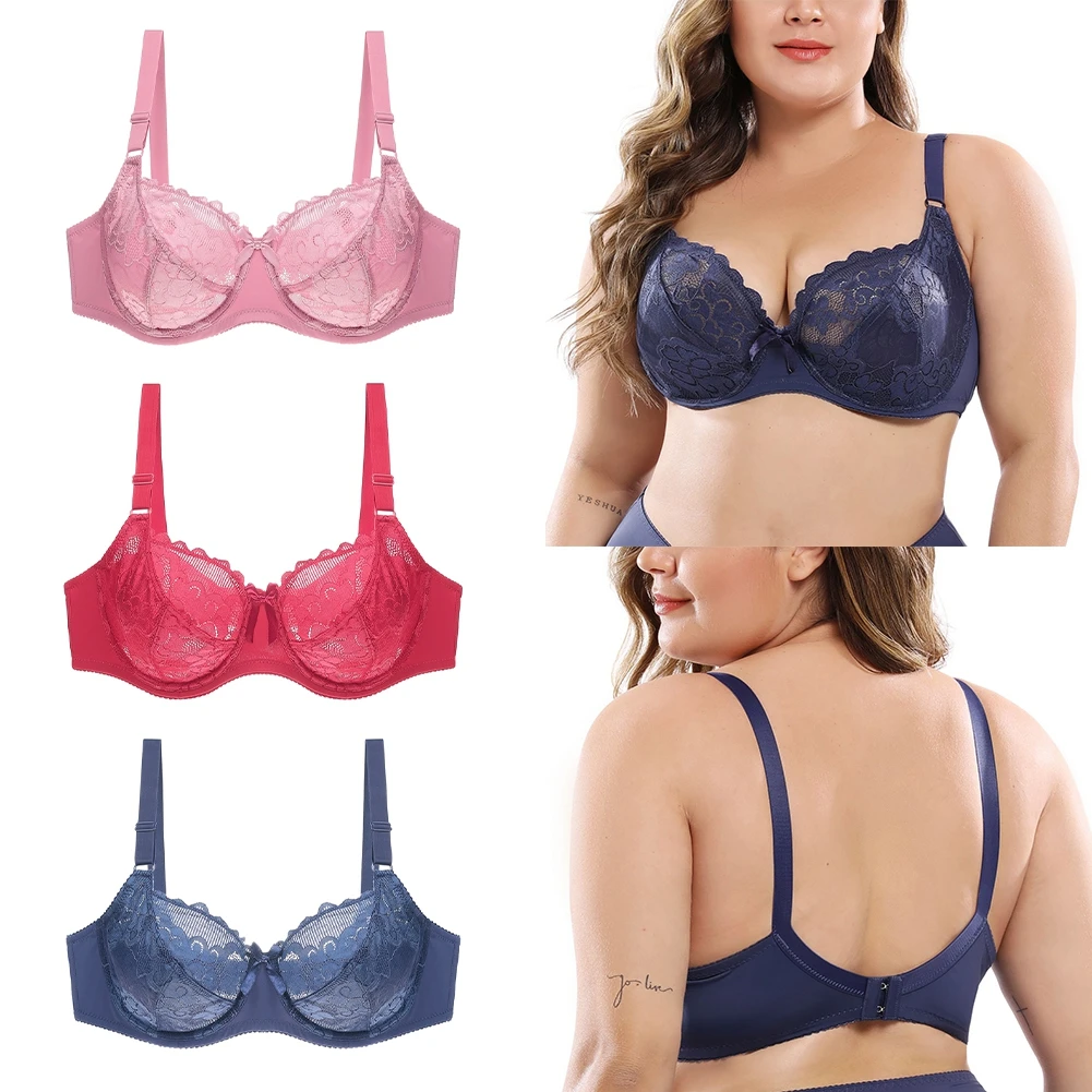 

Women Embroidery Floral Bralette Bra Push Up Sexy Lace Bra Lingerie Female Plus Size Bra