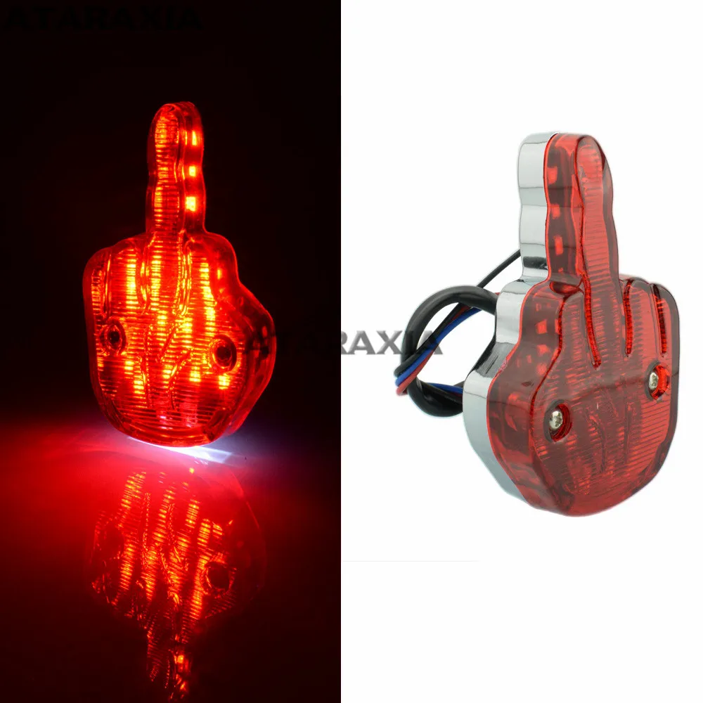 Мотоцикл мини LED средний палец стиль бег задний фонарь стоп сигнал лампа