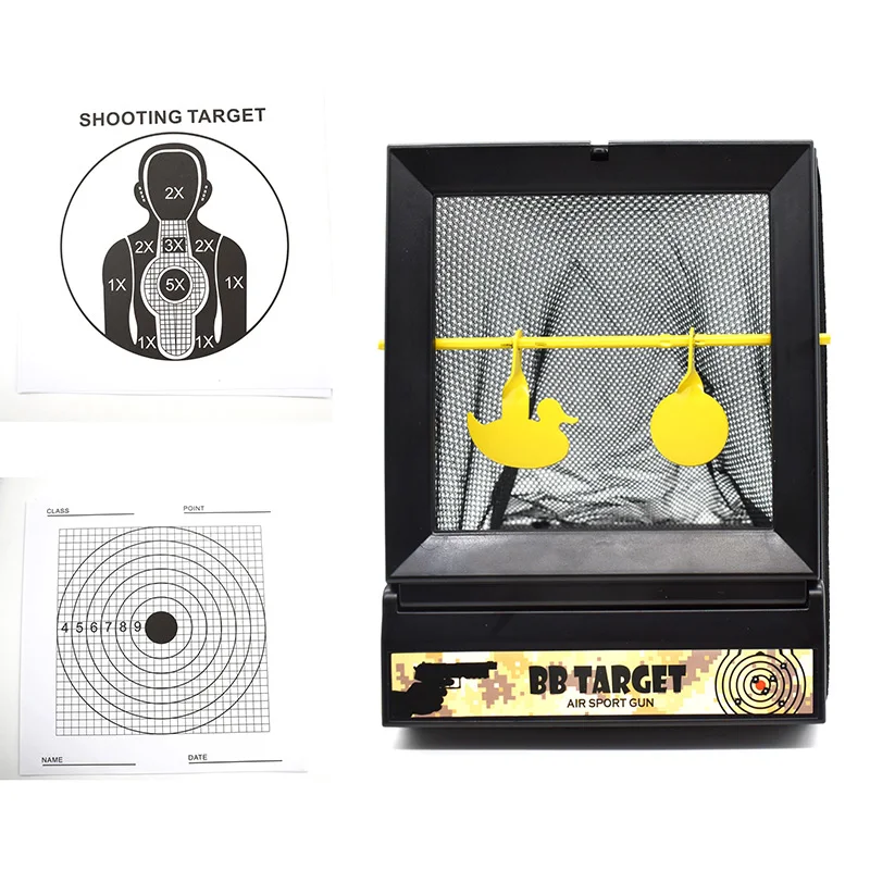 

Tactical Pigeon Steel Shooting Target BB Bullet Self Resetting Target with Pellet Trap Paper for Gun, Rifle, Pistol, BB Gun