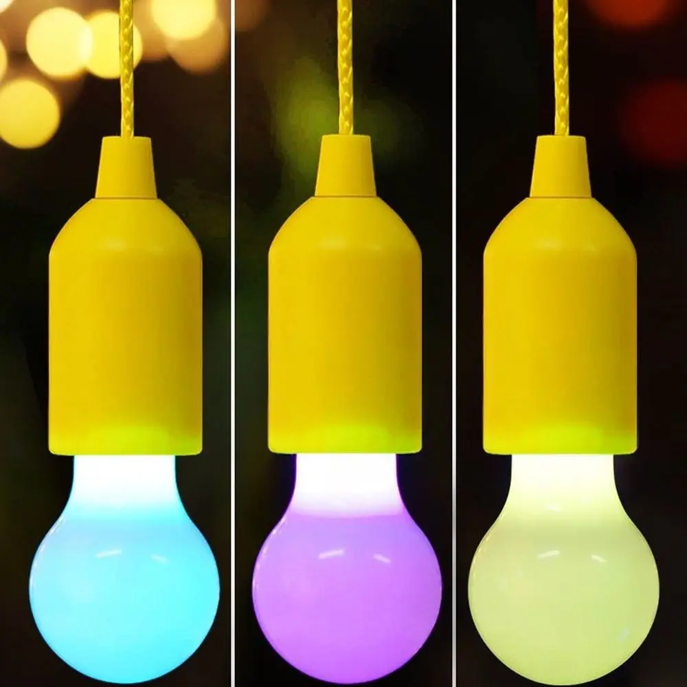 Креативная подвесная светодиодная лампа цветная Натяжной шнур лампочка для