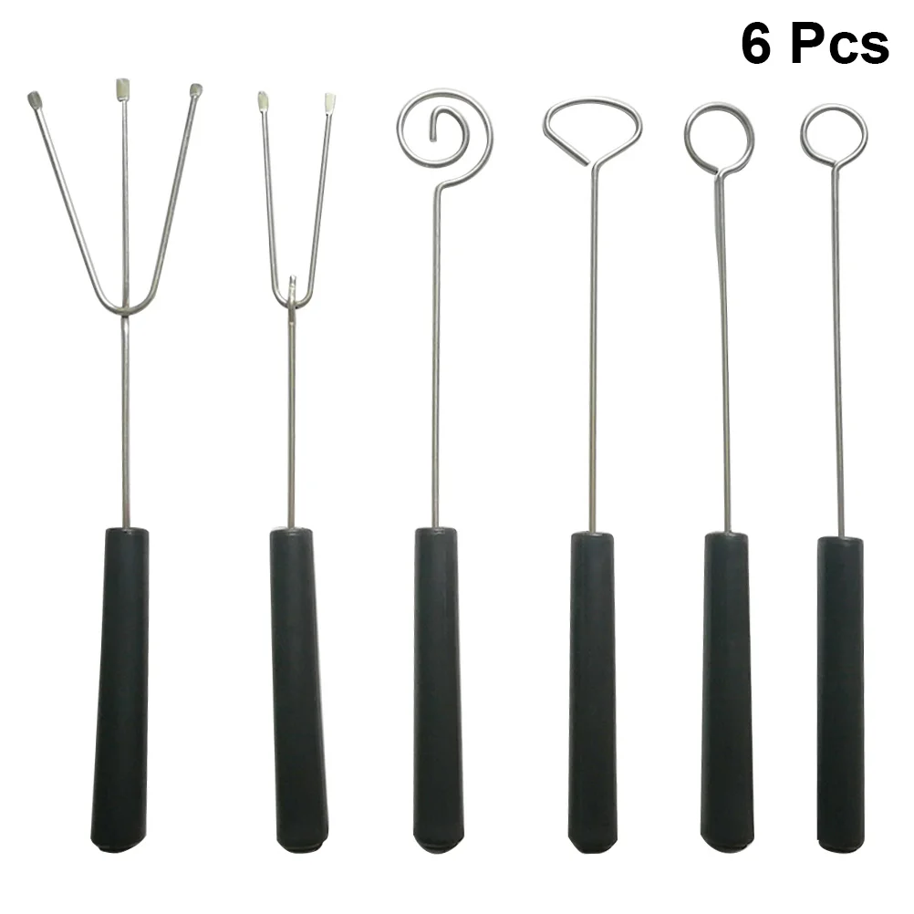 

6PCS Stainless Steel Chocolate Candy Dipping Fork Fondue DIY Decorating Tools