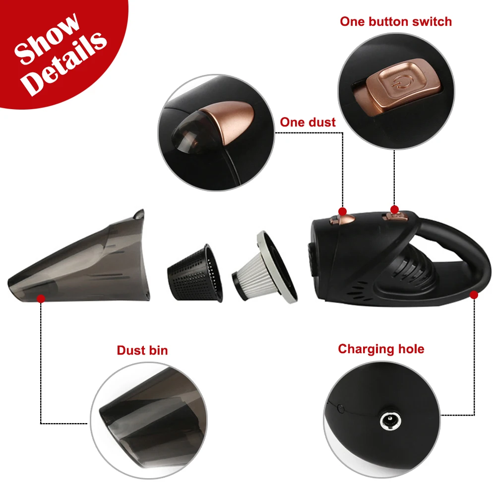 5000pa мощный 12v ручной пылесос для сухой и влажной уборки автомобиля комплект