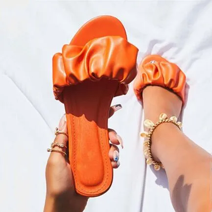 

5 colors Summer 2020 new African style fold leather outdoor wild beach non-slip women flat slippers casual home durable sandals