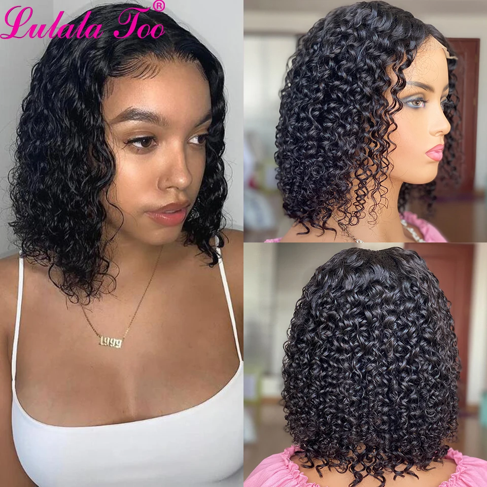 Curly Bob Wig Lace Front Human Hair Wigs For Black Women Remy Brazilian 4X4 Closure Wig Bob Wig 13x4 Lace Front Wig 150% Density