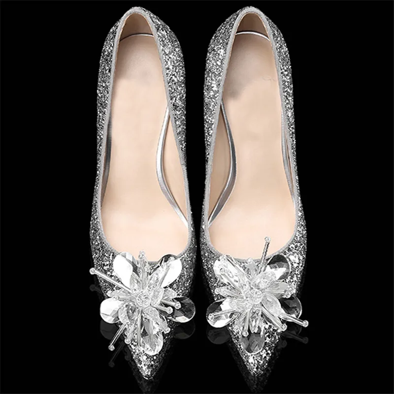 Блестящие стеклянные цветы сделай сам для свадебной вечеринки аксессуары обуви