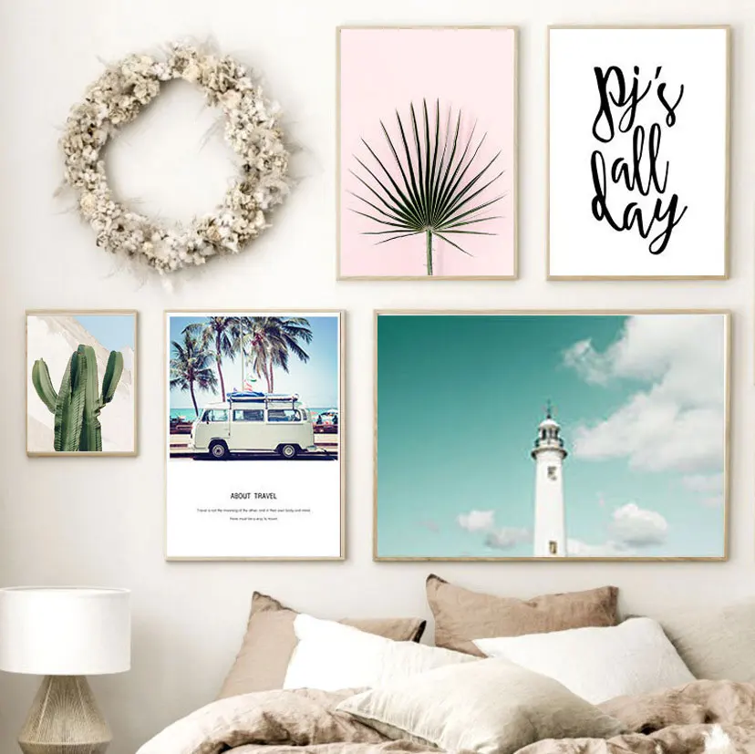 

Canvas Poster Cactus Landscape Tower Print Modern Home Decor Abstract Wall Art Painting Nordic Living Room Decoration Picture