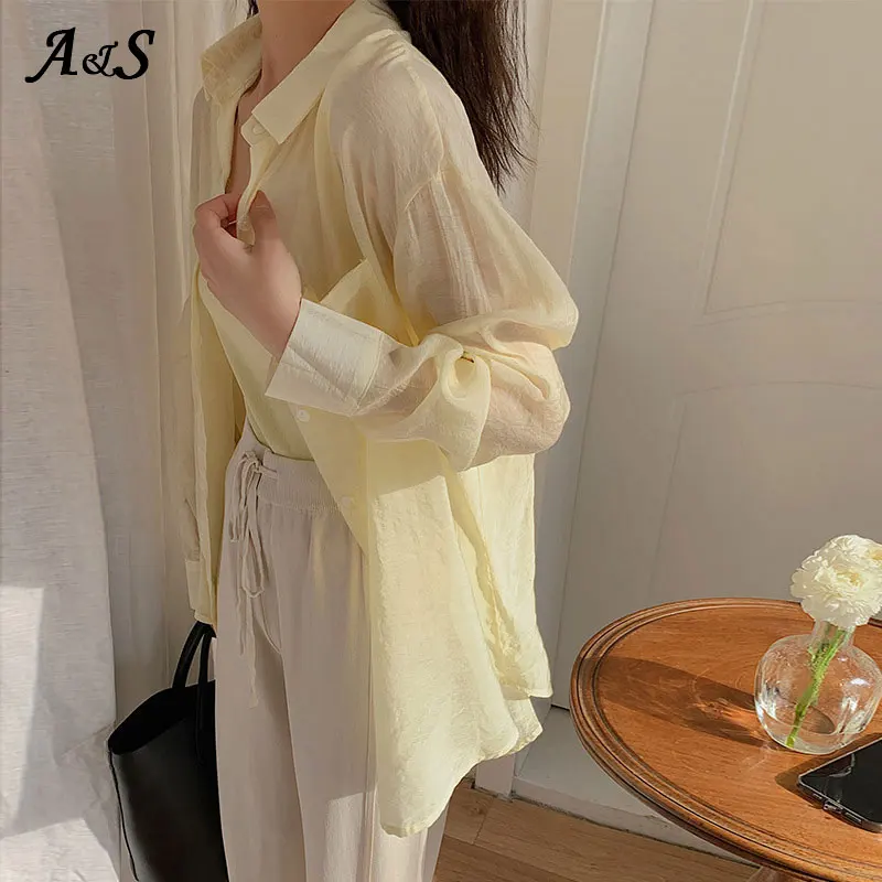 

Anbenser Summer Women Chiffon Thin Coat Casual Sun Protection Clothes Shirt Tops Blouse For Elegant Woman Blouses Cropped