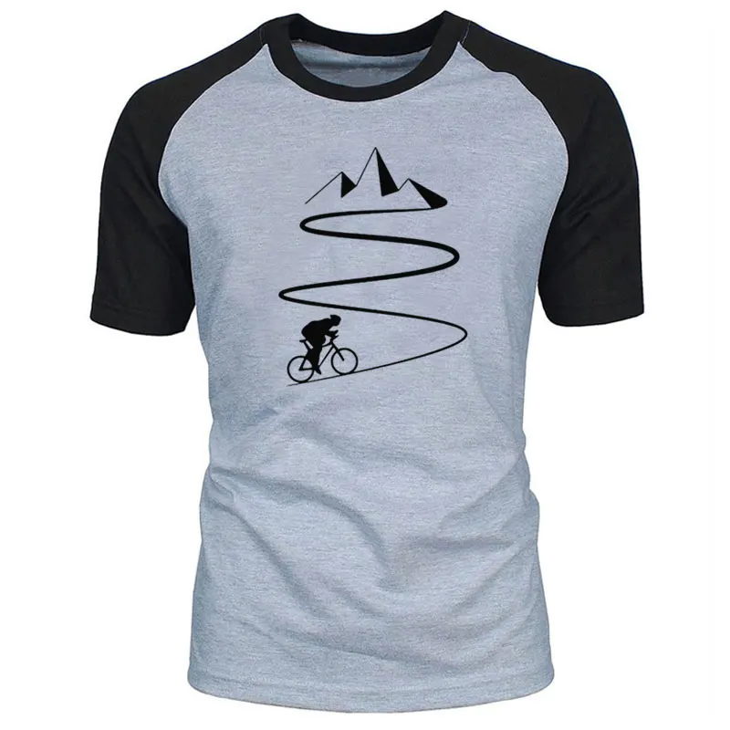

Mountain Bike Heartbeat Funny T Shirt Summer Men Raglan sleeve adult round neck short sleeve T-shirt