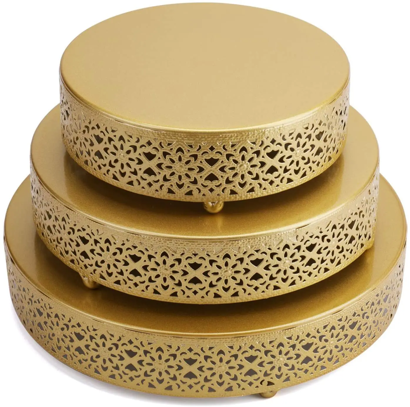 

Cake Stand Set, Round Metal Cake Stands, Dessert Cupcake Pastry Candy Display Plate for Wedding, Event, Birthday Party