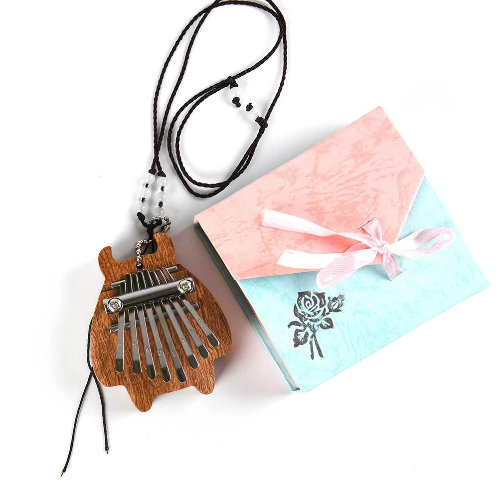 

Cartoon-Shaped Thumb Finger Piano Instrument Wooden Mbira Mini 8 Keys Kalimba for Music Lovers Playing Accessories