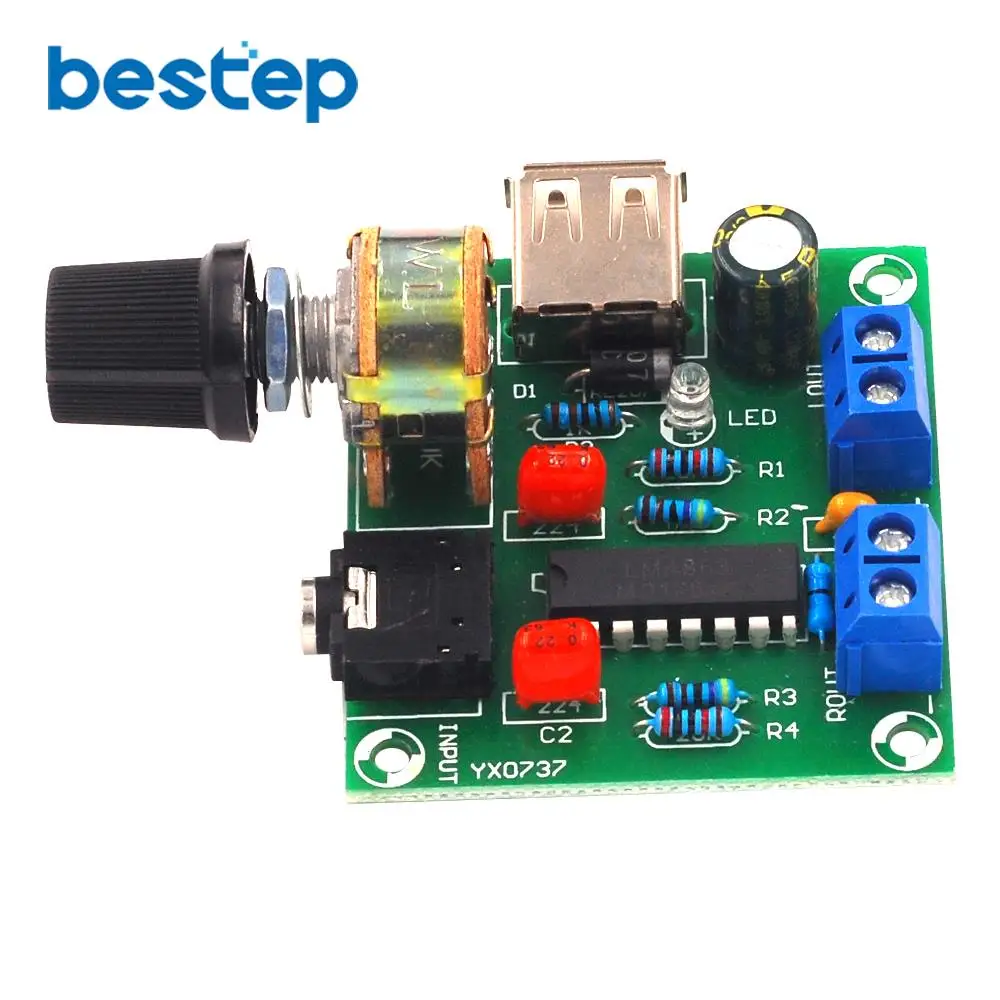 PM2038 Dual Track 5Wx2 Плата усилителя 5 Вт + модуль USB источник питания DC 2 6 в|Интегральные
