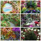 Виниловый фон Laeacco для фотосъемки с изображением цветов сада и живописный водопад