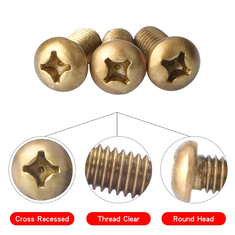 8-100 шт. латунный медный крестообразный встраиваемый винт с круглой головкой M2 M2.5