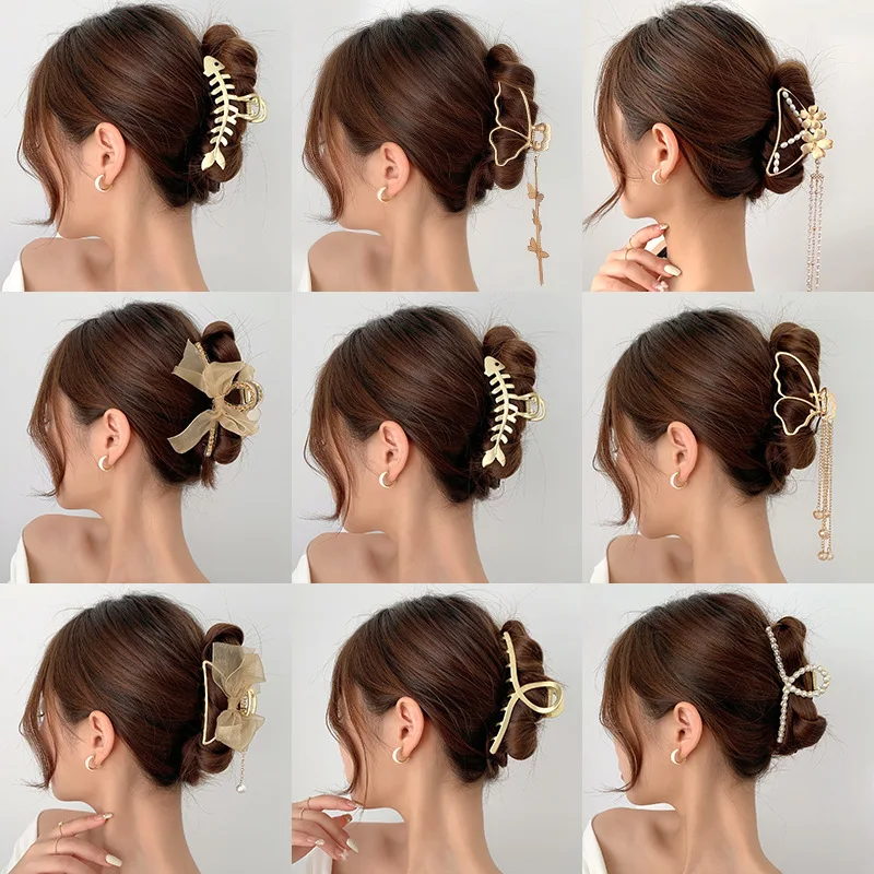 

Girl Multiple Styles Fashion Alloy Geometric Large Butterfly Love Pendant Hairpin Barrettes For Women Girl Accessories Headwear