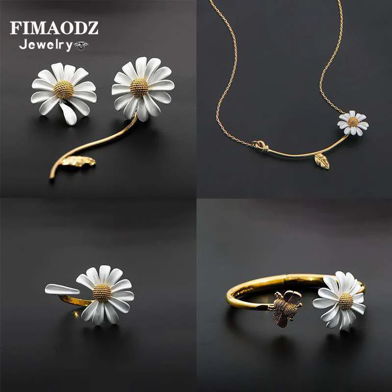 FIMAODZ высокое качество маргаритки Свадебные Ювелирные наборы для женщин модные