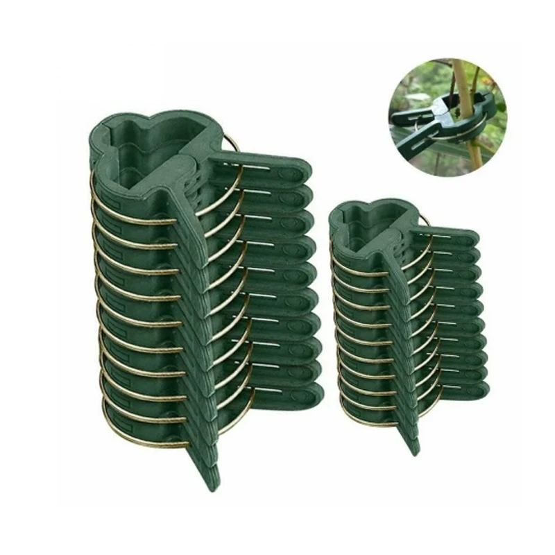 

NEW 20pcs S/L size Plant Support Clips With zinc Reusable clamps For Plants Hanging Vine Garden Greenhouse Vegetables Tomatoes