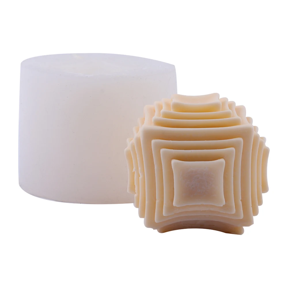 

3D свеча художественного оформления силиконовые формы с геометрическим рисунком полосатая форма DIY Изготовление ароматизированных свечей пресс-форма для мыла ручной форма для литья под давлением для дома украшения