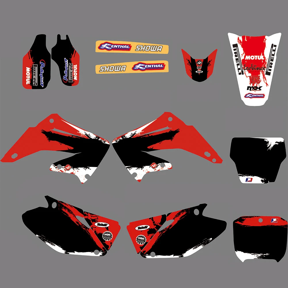 

For Honda CR 125 250 2012 2011 2010 2009 2008 2007 2006 2005 2004 2003 CR125 CR250 2002-2012 Team Graphics Decals Stickers Kit