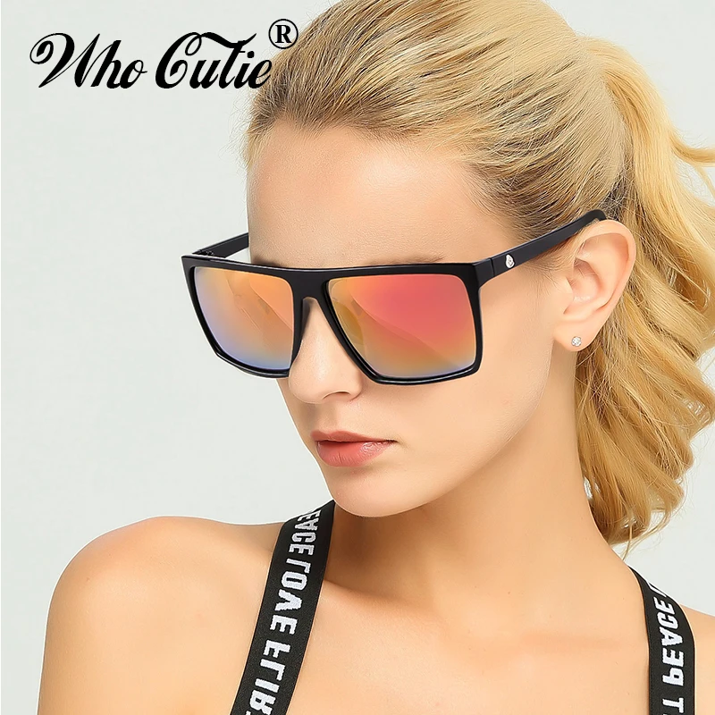 WHO CUTIE 2018 большие квадратные солнцезащитные очки мужские фирменные дизайнерские