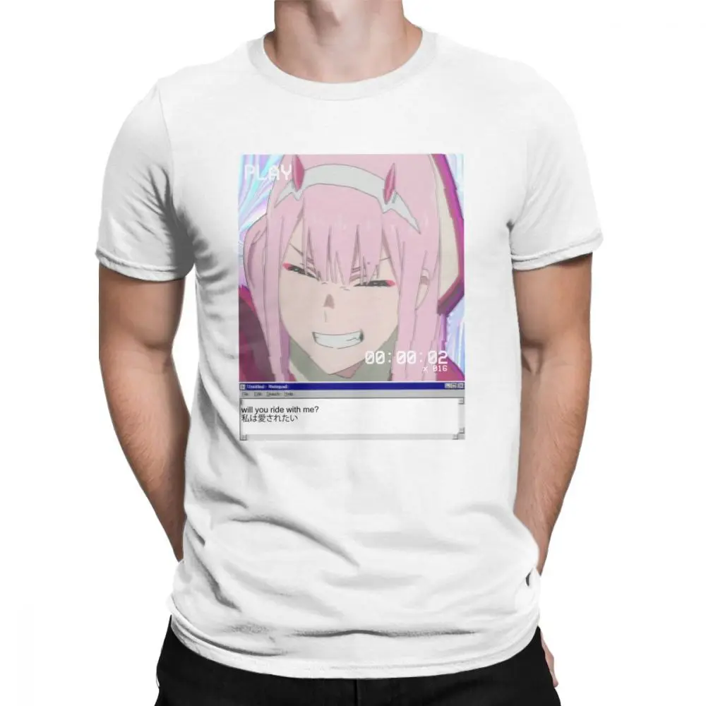 Darling в FRANXX ноль два Футболка мужская эстетические хлопковая футболка с короткими
