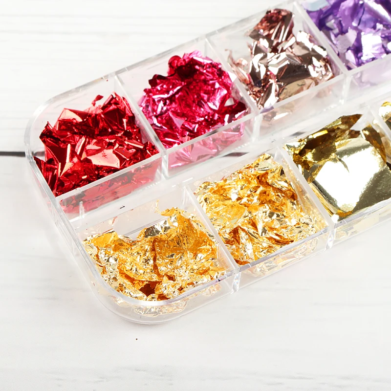 Лак для ногтей Фольга Стикеры сусальное золото с символом Алюминий блестящие