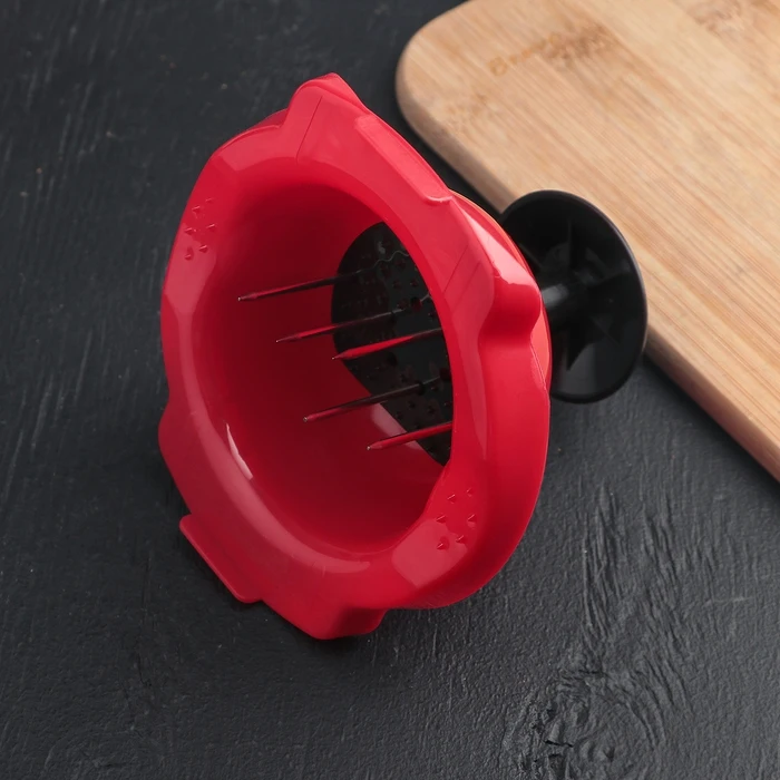 Тёрка с лотком Vegan 6 насадок овощечистка металлическая цвет красный | Дом и сад