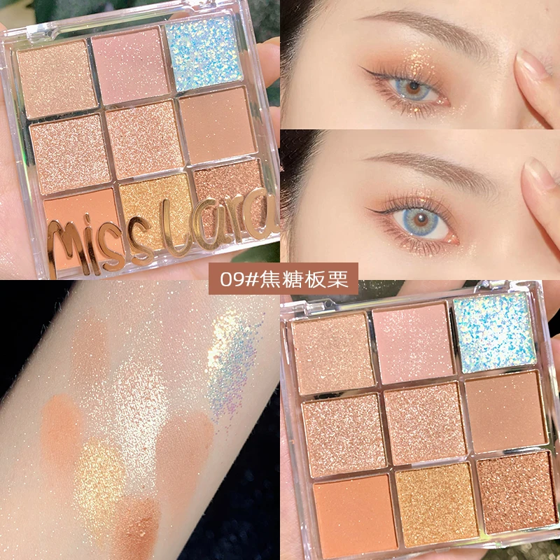 

Miss lara Fashion eyeshadow palette 9 Colors Matte EyeShadow Glitter eye shadow MakeUp Shimmer and Diamond Eye Cosmetics