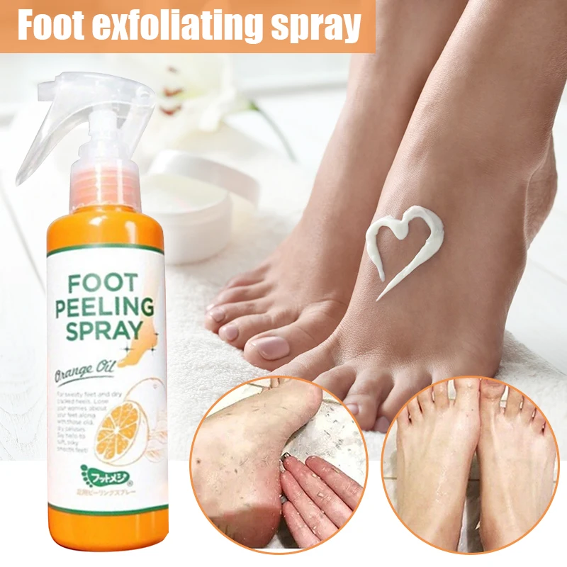 

Cosmetics Foot Peeling Spray Natural Orange Essence Pedicure Hands Dead Skin Exfoliator Mask Whiten Baby Foot Care Personal110ml