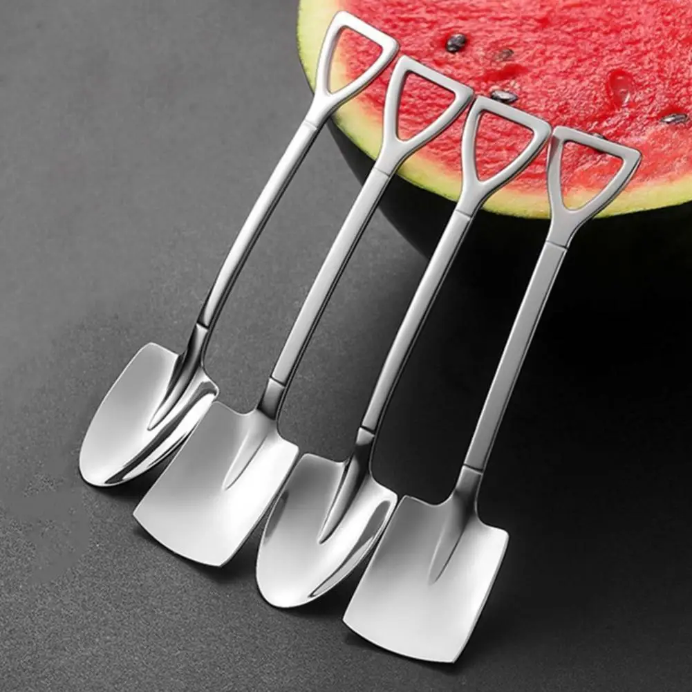 

Stainless Steel Dessert Cake Ice Cream Spoon MirrorPolish Strong Construction Home Fruit Watermelon Pitaya Digging Spoon for Kid