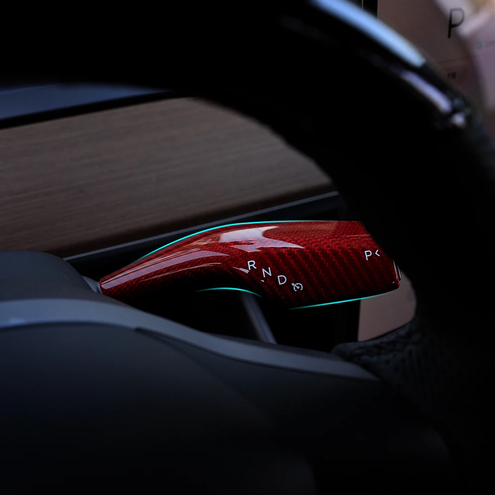 

car steering wheel paddle bar decorative cover for Tesla Model 3 Carbon fiber gear steering stick patch protective device case