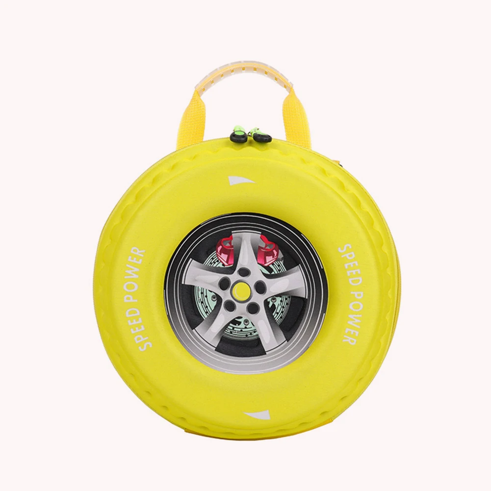 

Casual Kids Backpack Cartoon Nylon Car Tyre Shaped Travel Shoulder School Bags Cartoon Car Tyre Children Backpack