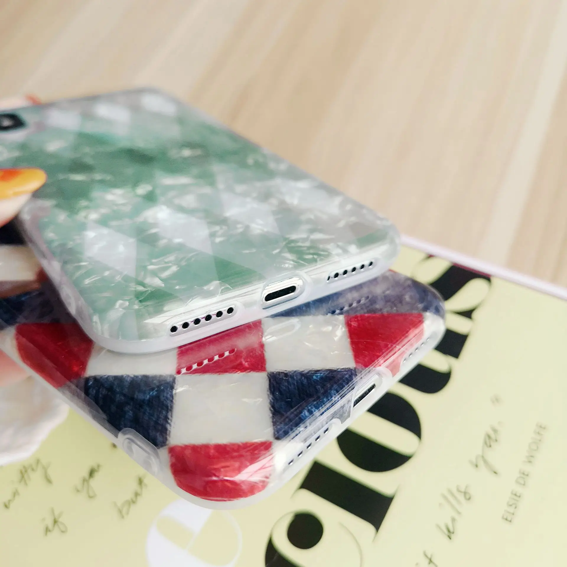 2019 новый силиконовый чехол в клетку для iPhone XR XS Max X 7Plus 8Plus 7 8 6 s мягкий из ТПУ чехлы |