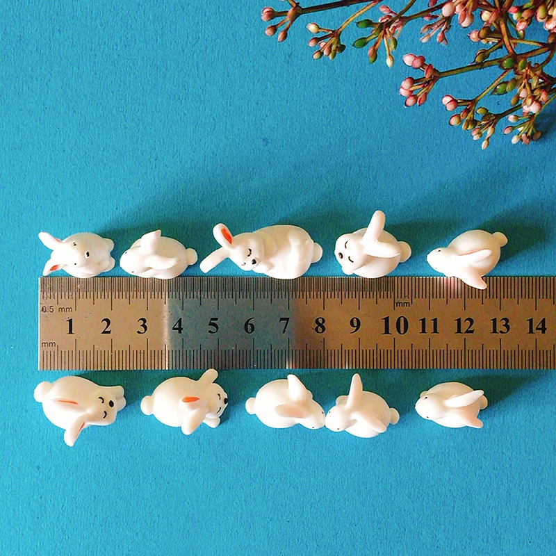 New~10Pcs/rabbit bunny/miniatures/cute/fairy garden gnome/moss terrarium decor/crafts/bonsai figurine/DIY doll house supplies | Дом и сад