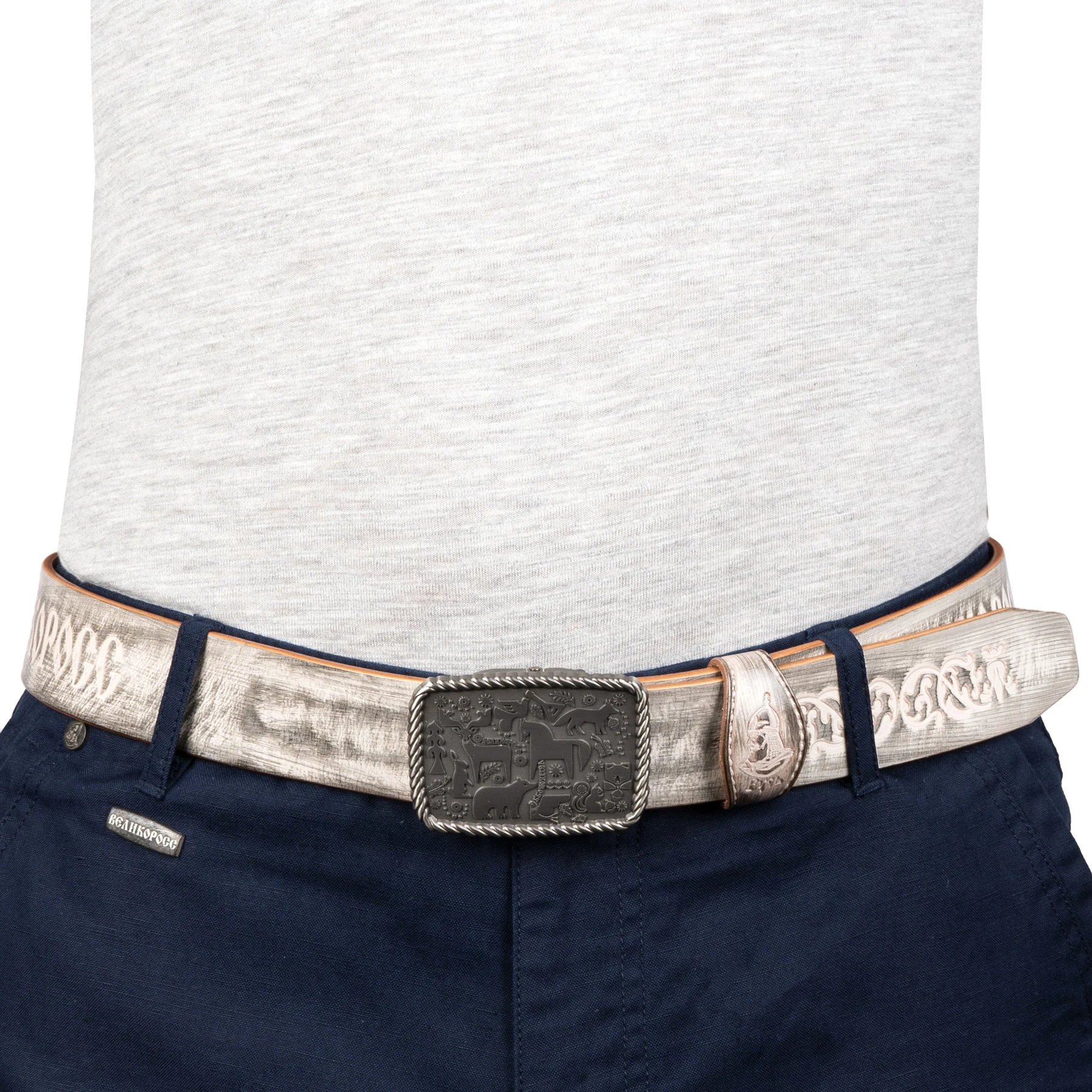 Ремень Великоросс Камчатский на бляхе автомат с подарочной коробкой.|Мужские