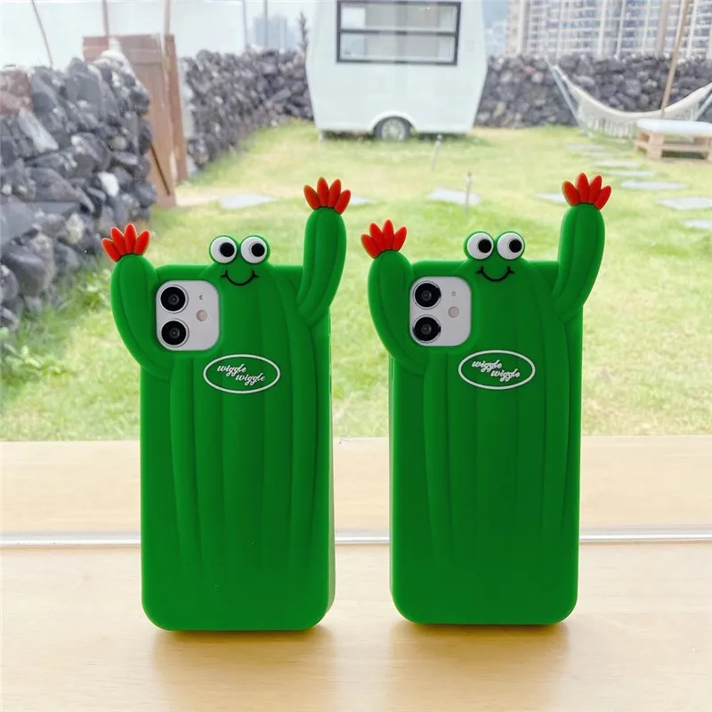 

Cartoon Cactus Green Leaf Case For Huawei Nova 6 5i 7se 7 6se 4 3i 3 5 P30 Pro Enjoy Z 9S 10S 10 Soft silicone cute Phone cover