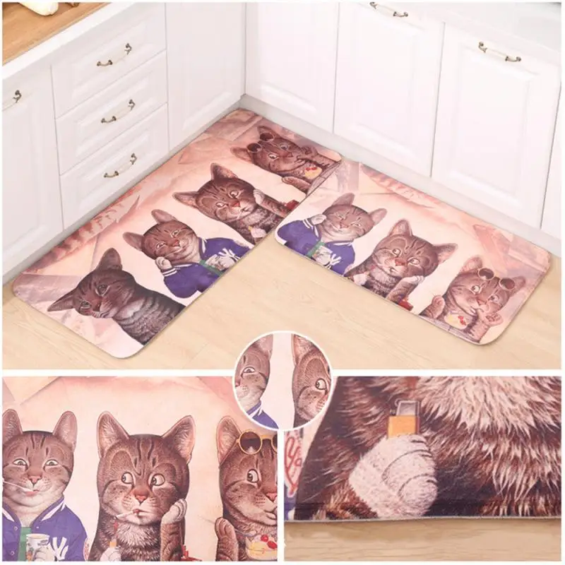 Нескользящий коврик для входной двери напольные коврики с принтом кошек и собак