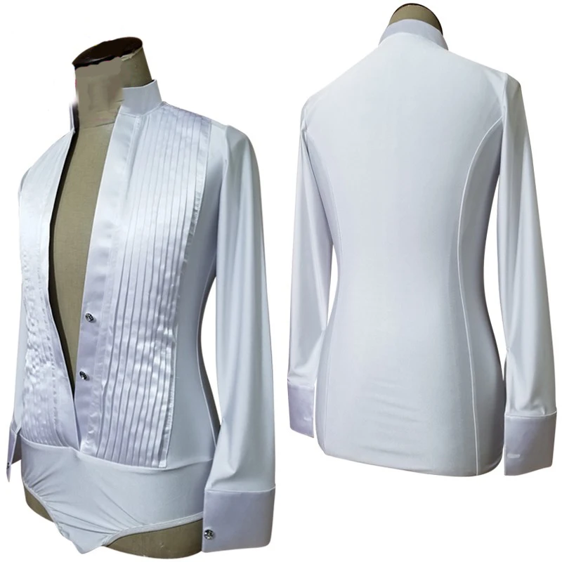 Трико мужское белое Плиссированное с V образным вырезом для латиноамериканских