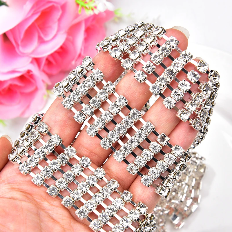 Блестящие кристаллы 1 ярд/2 ярда для одежды Свободные Стразы с плоским основанием