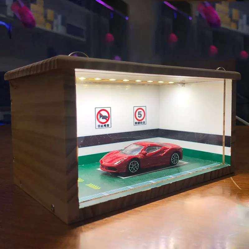 Модель автомобиля из металлического сплава в масштабе 1:64 деревянная парковочная