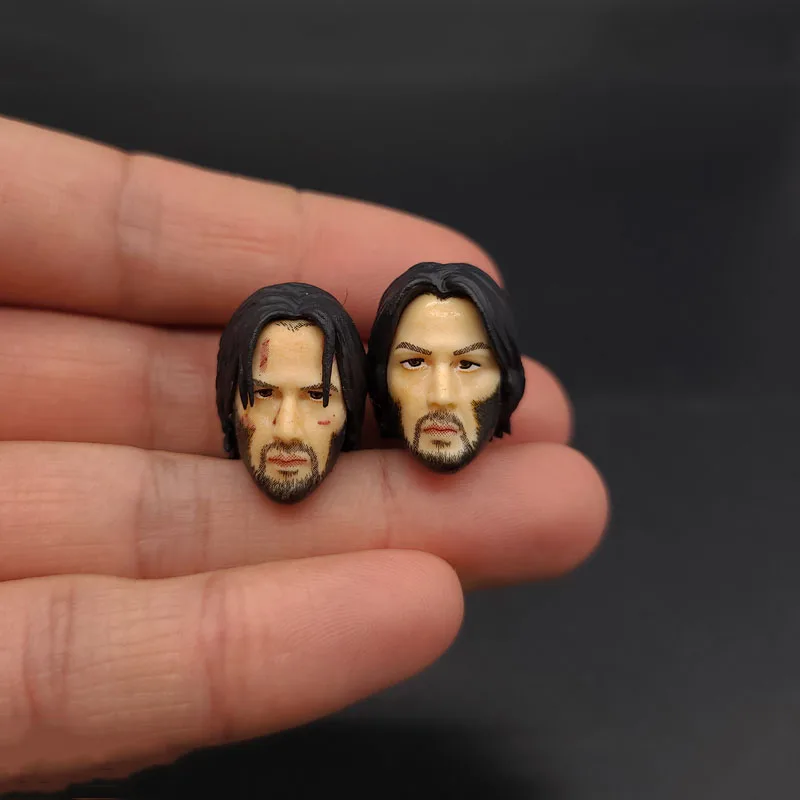 

1/12 The Killer Keanu Reeves Injured 2 VERSION Head Sculpture Fit 6" Male Solider Action Figure Body Toys