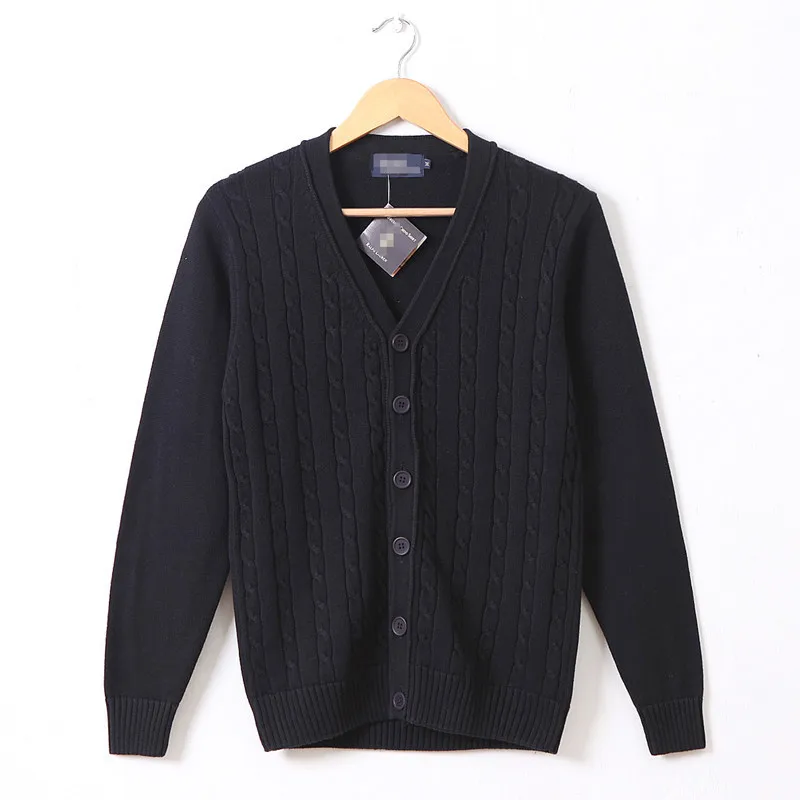 Весенне-осенний мужской однотонный кардиган с v-образным вырезом корейский стиль