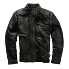 Супер предложение 1820! Прочтите описание! Мужская повседневная винтажная куртка из натуральной воловьей кожи азиатского размера